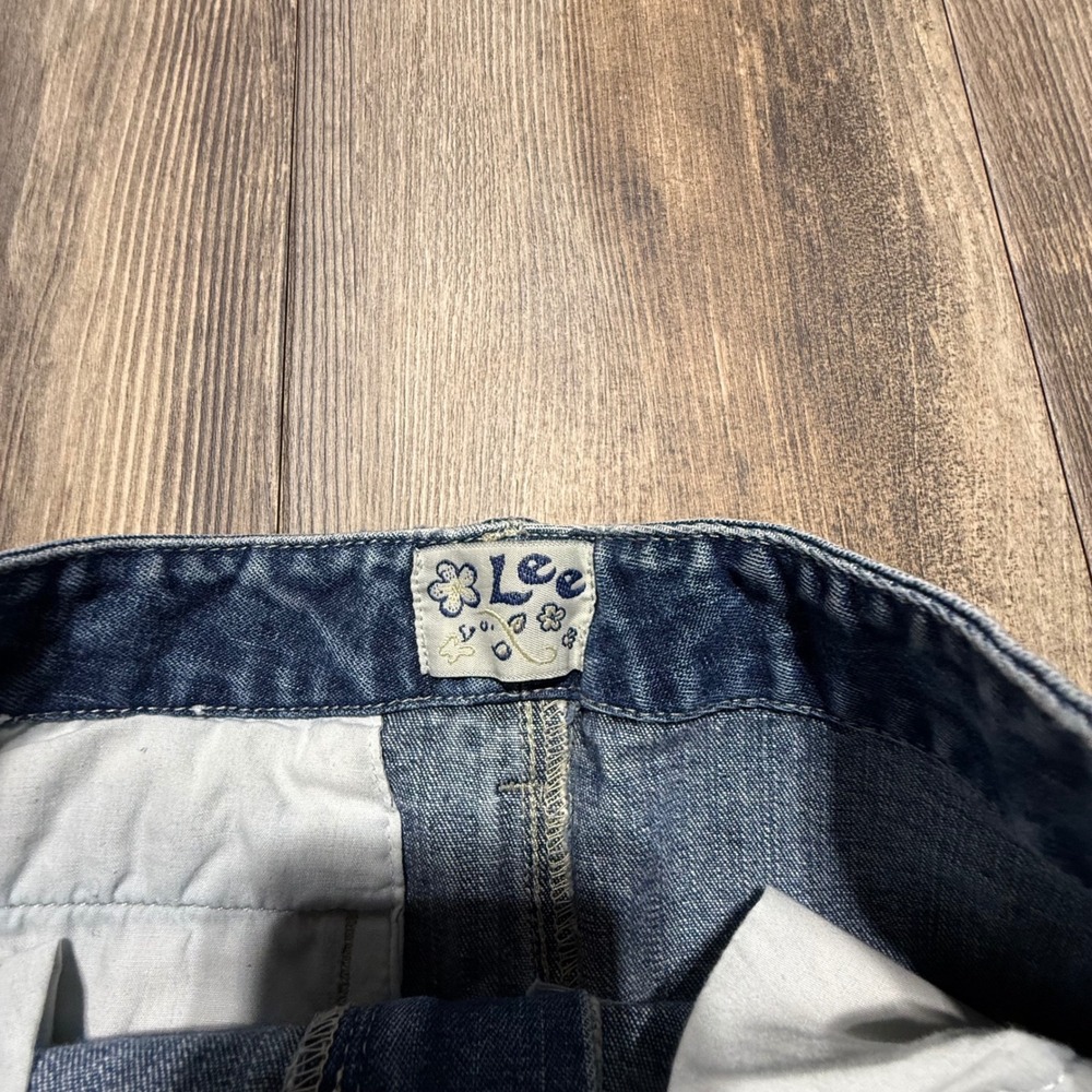 Vintage Lee Denim Midi Skirt Blue Cotton Y2KKids RetroKids - Picture 4 of 7